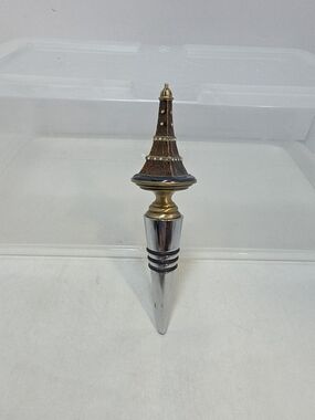 Vintage Eiffel Tower Wine Bottle Stopper Rhinestone Paris France Barware
